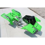 Yamaha Banshee fenders + gas tank plastic + grill + graphics GREEN BLACK