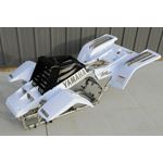 Yamaha Banshee fenders + gas tank plastic + grill + graphics WHITE & BLACK 2001