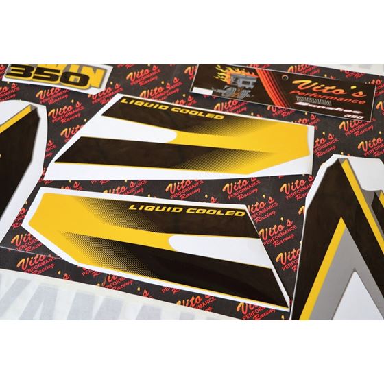 Vito's vinyl decal graphics kit 14MIL sticker Yamaha Banshee GRAY YELLOW 19983
