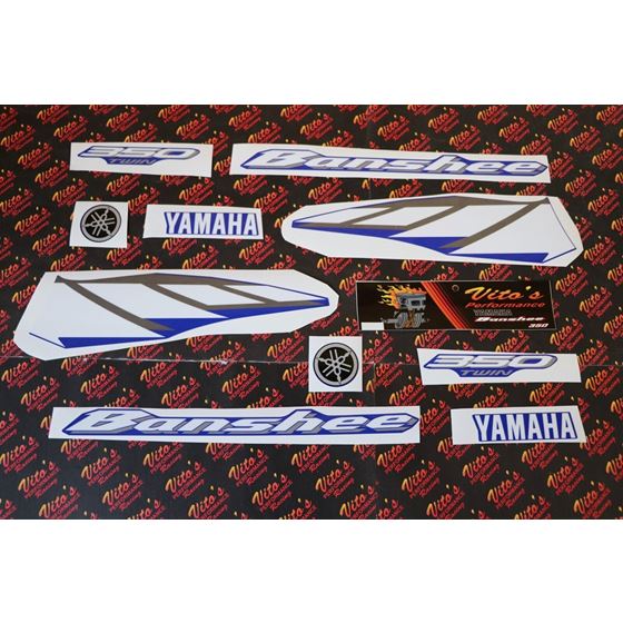 Vito's vinyl decal graphics kit 14MIL sticker Yamaha Banshee BLUE WHITE 20051