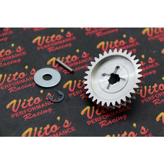 Vito's Banshee BILLET GEAR aluminum water pump impeller drive gear pin clip