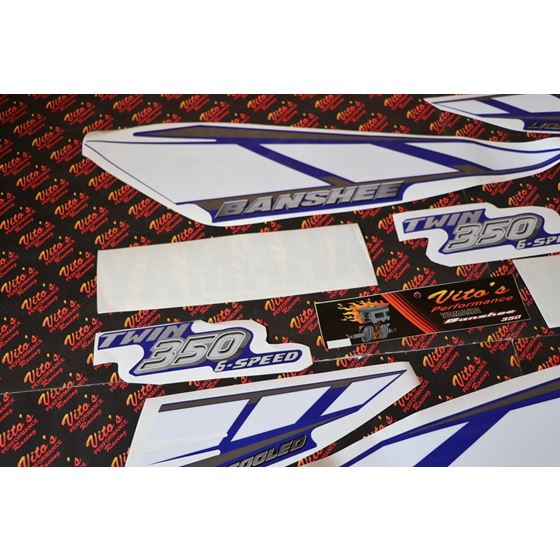 Vito's vinyl decal graphics kit 14MIL sticker Yamaha Banshee BLUE WHITE 20013