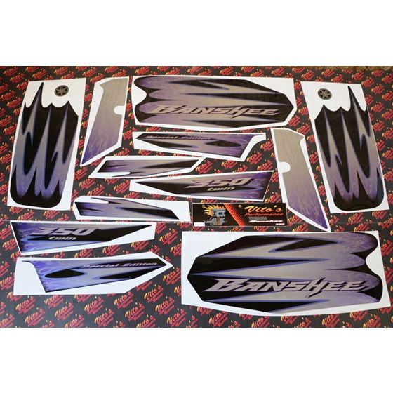 Vito's vinyl decal graphics kit 14MIL sticker Yamaha Banshee BLACK PURPLE 20051