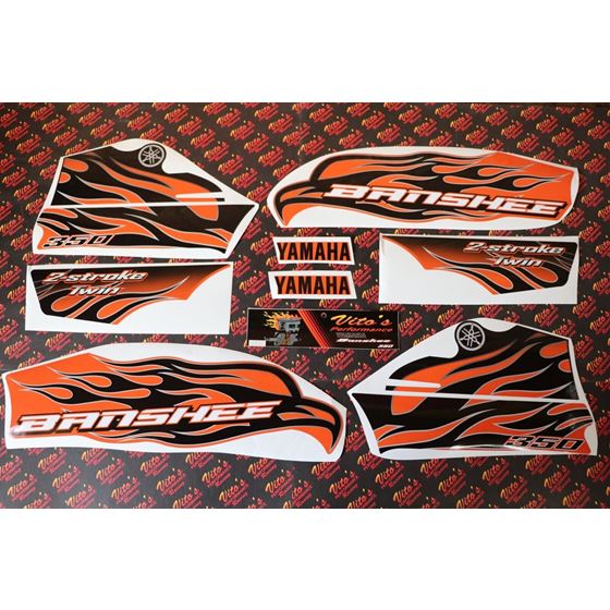 Vito's vinyl decal graphics kit 14MIL sticker Yamaha Banshee ORANGE BLACK 20081