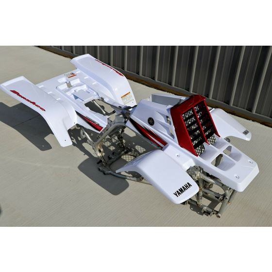 Yamaha Banshee fenders + gas tank plastic grill graphics WHITE CHERRY RED 2005