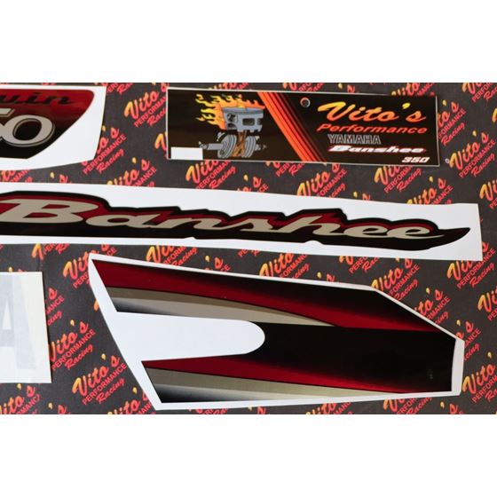 Vito's vinyl decal graphics kit 14MIL sticker Yamaha Banshee RED BLACK 20033
