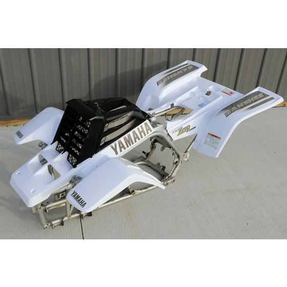 Yamaha Banshee fenders + gas tank plastic + grill + graphics WHITE & BLACK 2001