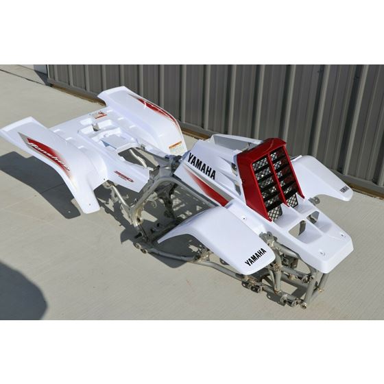 Yamaha Banshee fenders + gas tank plastic grill graphics WHITE CHERRY RED 2004