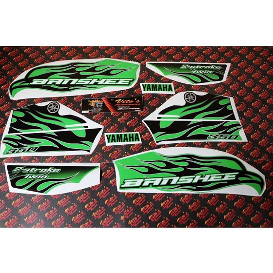 Vito's custom vinyl graphics 14MIL sticker Yamaha Banshee BLACK & GREEN1