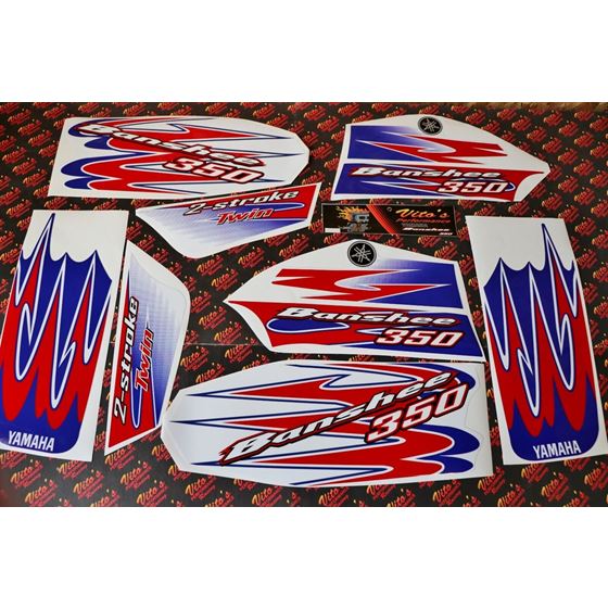 Vito's custom vinyl graphics 14MIL sticker Yamaha Banshee RED WHITE BLUE 20101