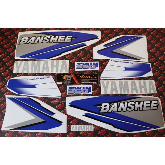 Vito's vinyl decal graphics kit 14MIL sticker Yamaha Banshee BLUE WHITE 19981