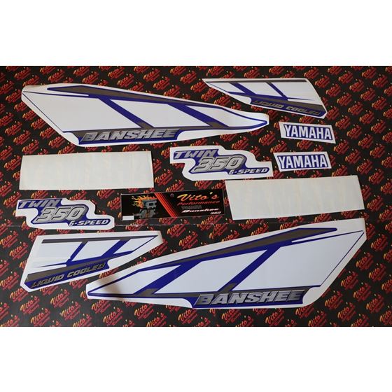 Vito's vinyl decal graphics kit 14MIL sticker Yamaha Banshee BLUE WHITE 20011