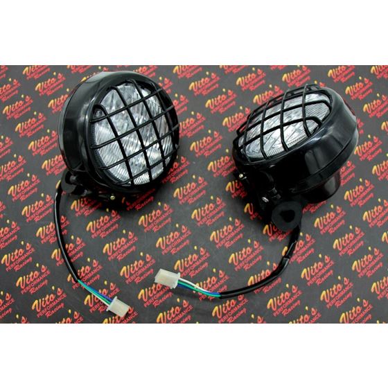 2 x NEW Headlights Yamaha Banshee 1987-2006 lens bulbs lights grills Warrior