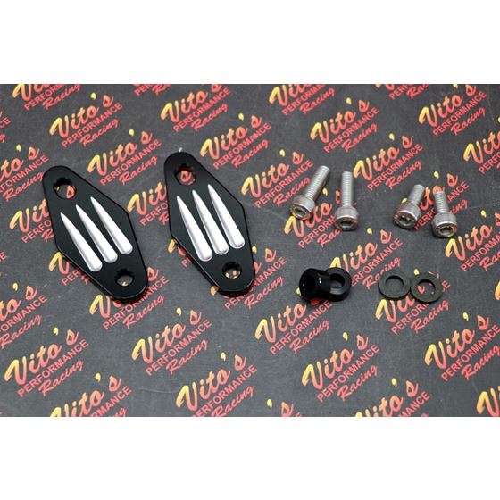 2 x new front exhaust pipe mounts hangers aluminum Yamaha Banshee BILLET BLACK