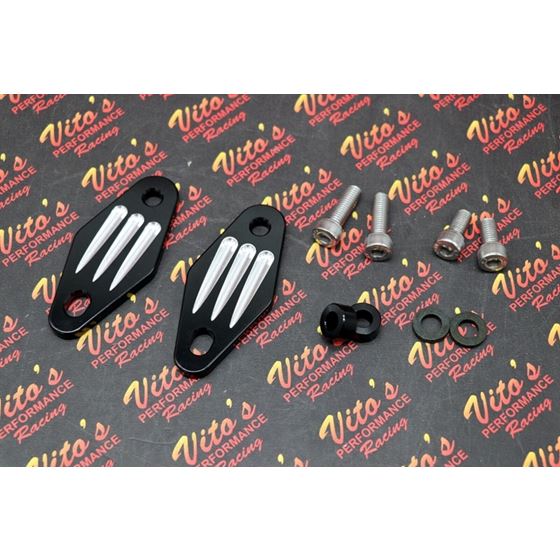 2 x new front exhaust pipe mounts hangers aluminum Yamaha Banshee BILLET BLACK