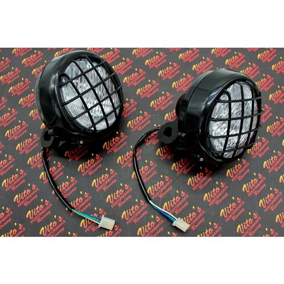 2 x NEW Headlights Yamaha Banshee 1987-2006 lens bulbs lights grills Warrior